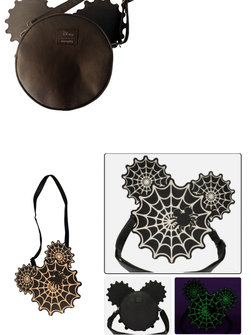 Disney Black Spiderweb Mickey Crossbody Bag - Women Accessories